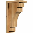 thumbnail image 1 of 6"W x 10"D x 18"H Mediterranean Rough Sawn Corbel w/Backplate, Western Red Cedar, 1 of 9