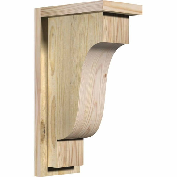 6"W x 10"D x 18"H Newport Rough Sawn Corbel w/Backplate, Douglas Fir