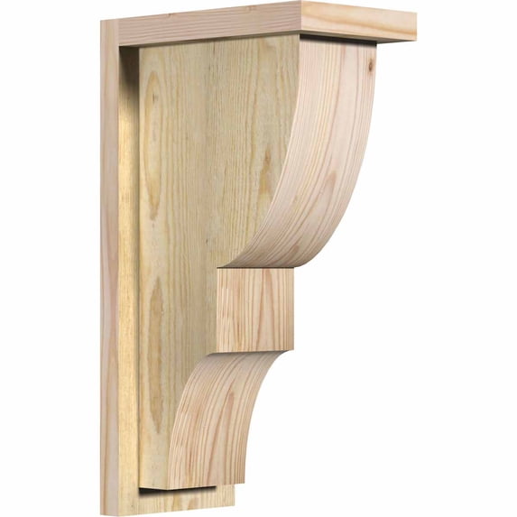 6"W x 10"D x 18"H Ridgewood Rough Sawn Corbel w/Backplate, Douglas Fir