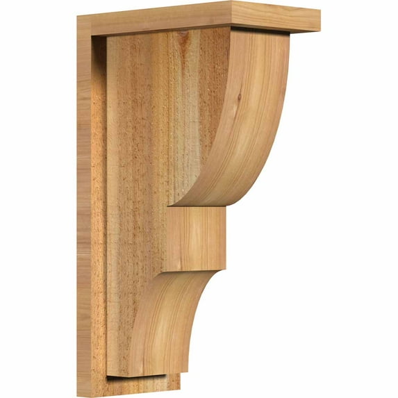 6"W x 10"D x 18"H Ridgewood Rough Sawn Corbel w/Backplate, Western Red Cedar
