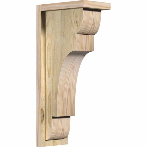 6"W x 10"D x 22"H New Brighton Rough Sawn Corbel w/Backplate, Douglas Fir