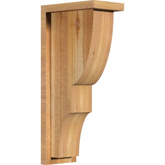 6"W x 10"D x 22"H Ridgewood Rough Sawn Corbel w/Backplate, Western Red Cedar