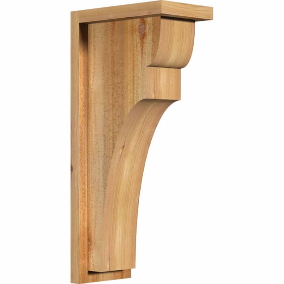 6"W x 10"D x 22"H Yorktown Rough Sawn Corbel w/Backplate, Western Red Cedar