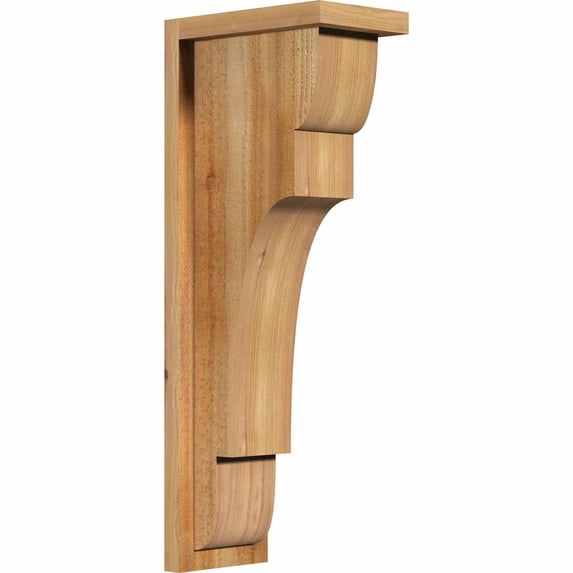 6"W x 10"D x 26"H New Brighton Rough Sawn Corbel w/Backplate, Western Red Cedar