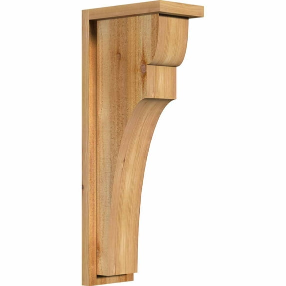 6"W x 10"D x 26"H Yorktown Rough Sawn Corbel w/Backplate, Western Red Cedar
