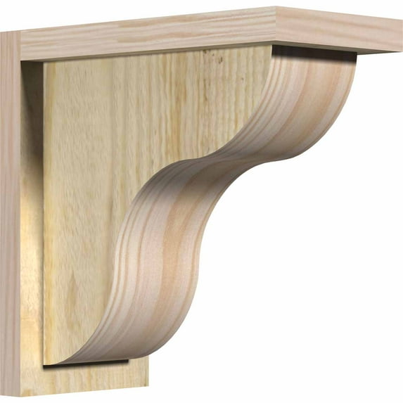 6"W x 12"D x 12"H Carmel Rough Sawn Corbel w/Backplate, Douglas Fir