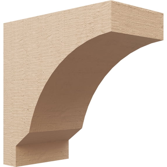6"W x 12"D x 12"H Classic Moab Rough Cedar Woodgrain TimberThane Corbel, Primed Tan