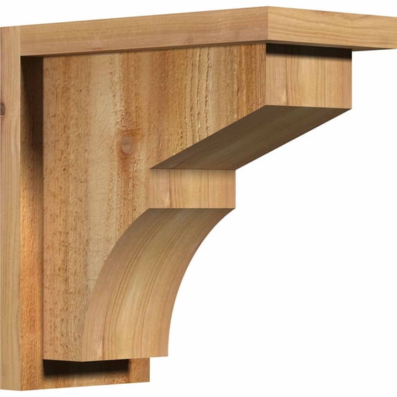 6"W x 12"D x 12"H Monterey Rough Sawn Corbel w/Backplate, Western Red Cedar