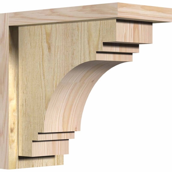 6"W x 12"D x 12"H Pescadero Rough Sawn Corbel w/Backplate, Douglas Fir