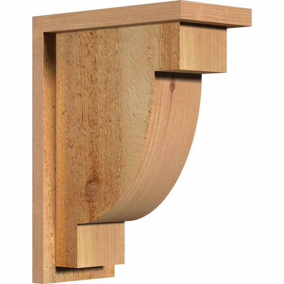 6"W x 12"D x 16"H Alpine Rough Sawn Corbel w/Backplate, Western Red Cedar