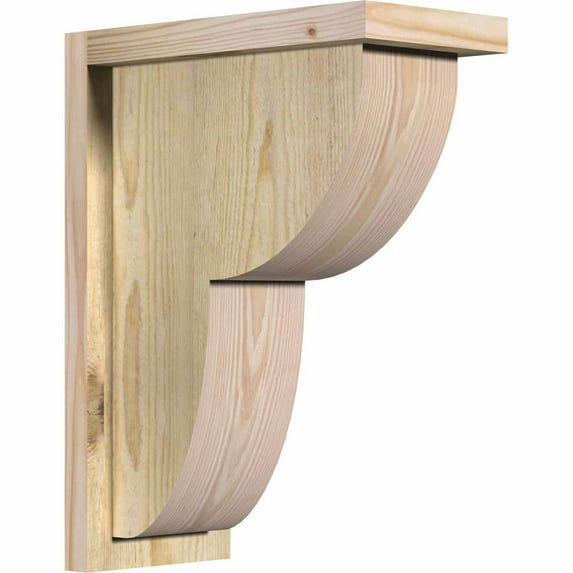 6"W x 12"D x 16"H Crestline Rough Sawn Corbel w/Backplate, Douglas Fir