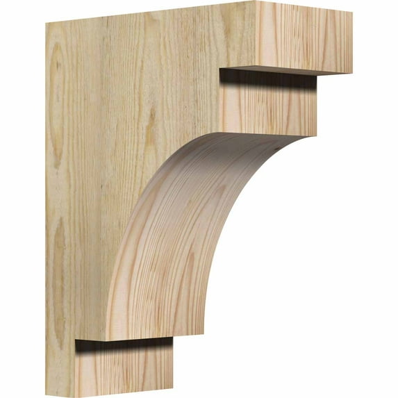 6"W x 12"D x 16"H Mediterranean Rough Sawn Corbel, Douglas Fir