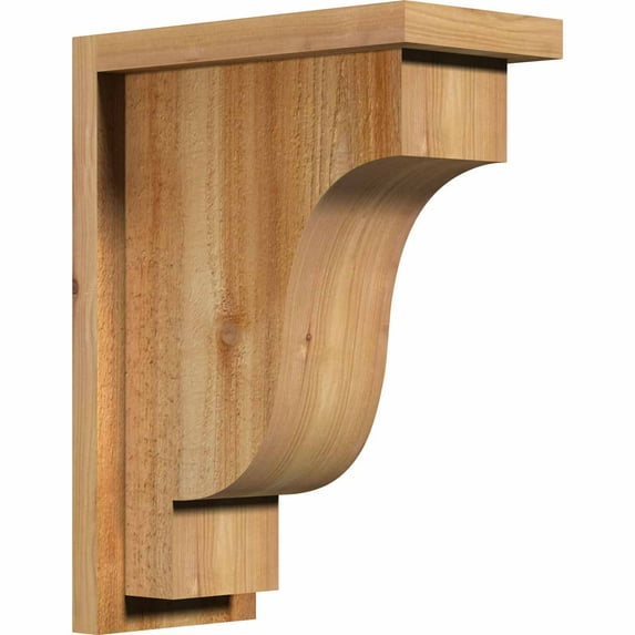 6"W x 12"D x 16"H Newport Rough Sawn Corbel w/Backplate, Western Red Cedar