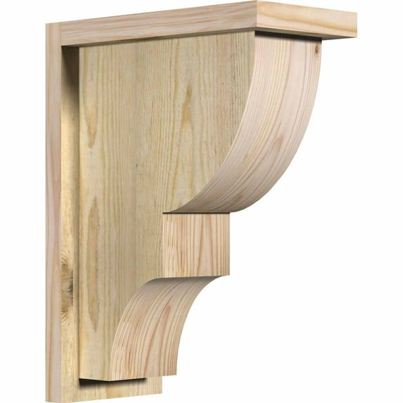 6"W x 12"D x 16"H Ridgewood Rough Sawn Corbel w/Backplate, Douglas Fir