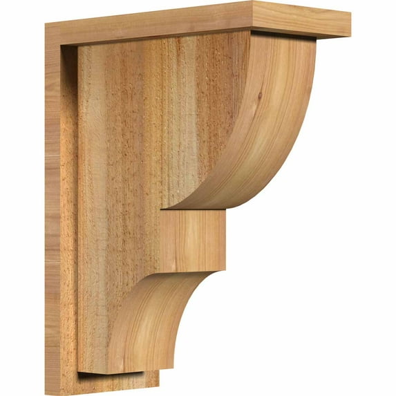 6"W x 12"D x 16"H Ridgewood Rough Sawn Corbel w/Backplate, Western Red Cedar