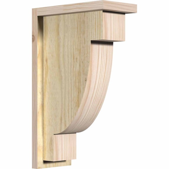 6"W x 12"D x 20"H Alpine Rough Sawn Corbel w/Backplate, Douglas Fir