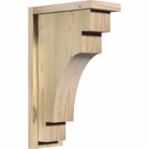 6"W x 12"D x 20"H Mediterranean Rough Sawn Corbel w/Backplate, Douglas Fir