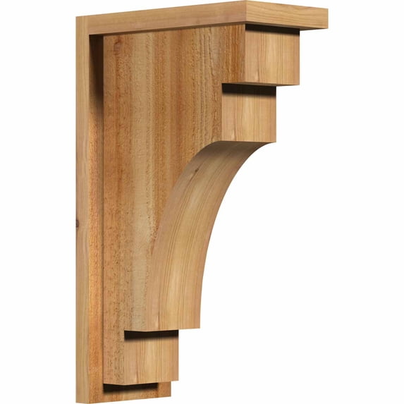 6"W x 12"D x 20"H Mediterranean Rough Sawn Corbel w/Backplate, Western Red Cedar