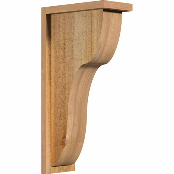 6"W x 12"D x 24"H Carmel Rough Sawn Corbel w/Backplate, Western Red Cedar