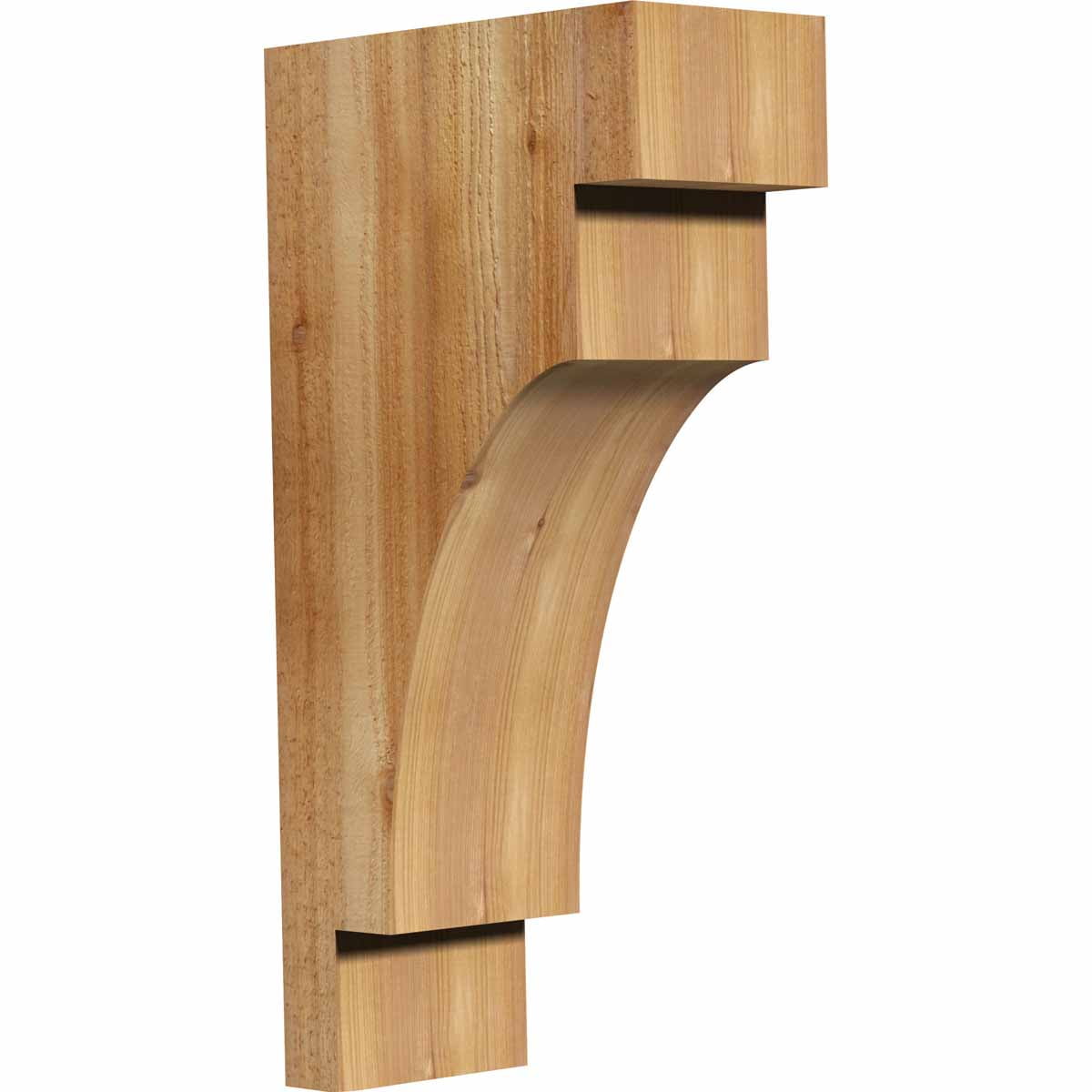 6"W x 12"D x 24"H Mediterranean Rough Sawn Corbel, Western Red Cedar