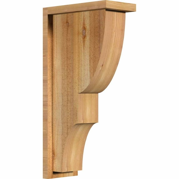 6"W x 12"D x 24"H Ridgewood Rough Sawn Corbel w/Backplate, Western Red Cedar