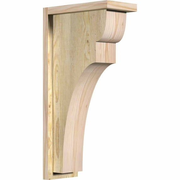 6"W x 12"D x 24"H Yorktown Rough Sawn Corbel w/Backplate, Douglas Fir