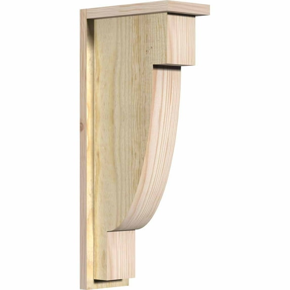 6"W x 12"D x 28"H Alpine Rough Sawn Corbel w/Backplate, Douglas Fir