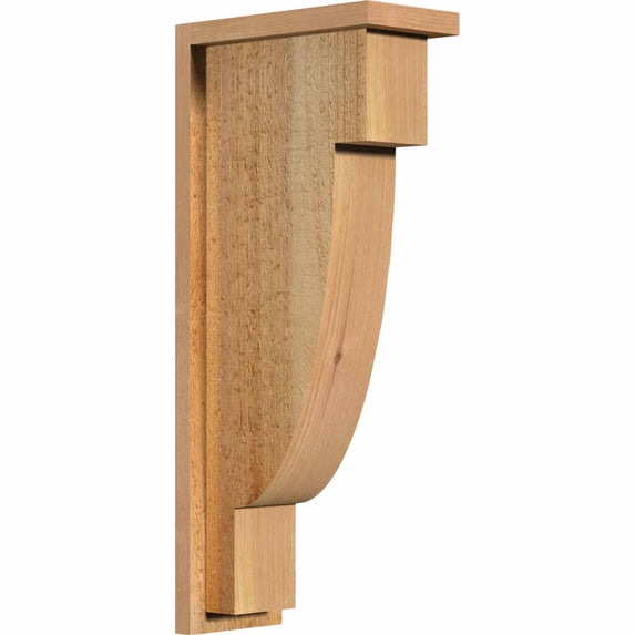 6"W x 12"D x 28"H Alpine Rough Sawn Corbel w/Backplate, Western Red Cedar