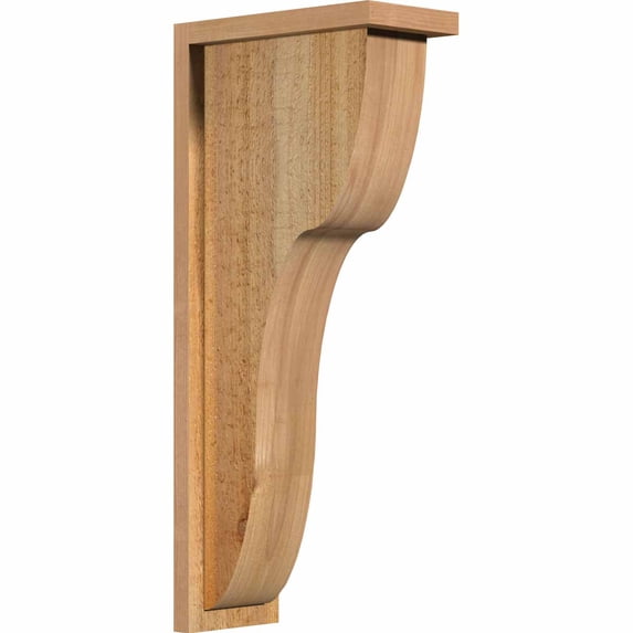 6"W x 12"D x 28"H Carmel Rough Sawn Corbel w/Backplate, Western Red Cedar