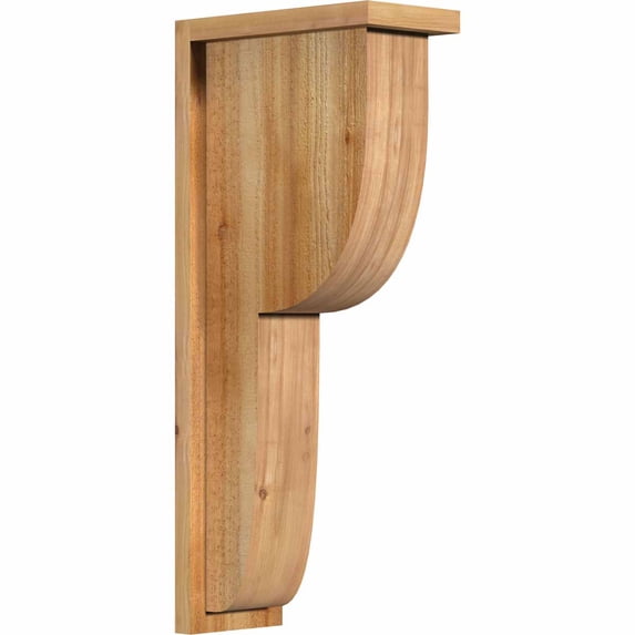 6"W x 12"D x 28"H Crestline Rough Sawn Corbel w/Backplate, Western Red Cedar