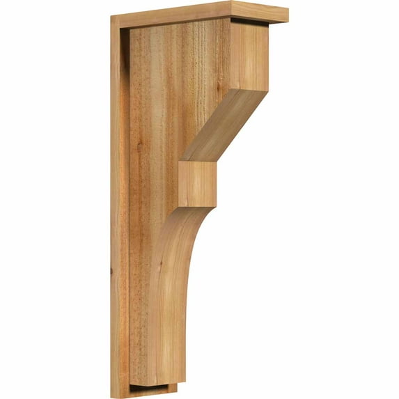 6"W x 12"D x 28"H Monterey Rough Sawn Corbel w/Backplate, Western Red Cedar