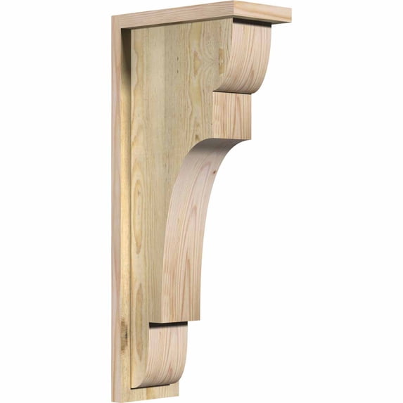 6"W x 12"D x 28"H New Brighton Rough Sawn Corbel w/Backplate, Douglas Fir