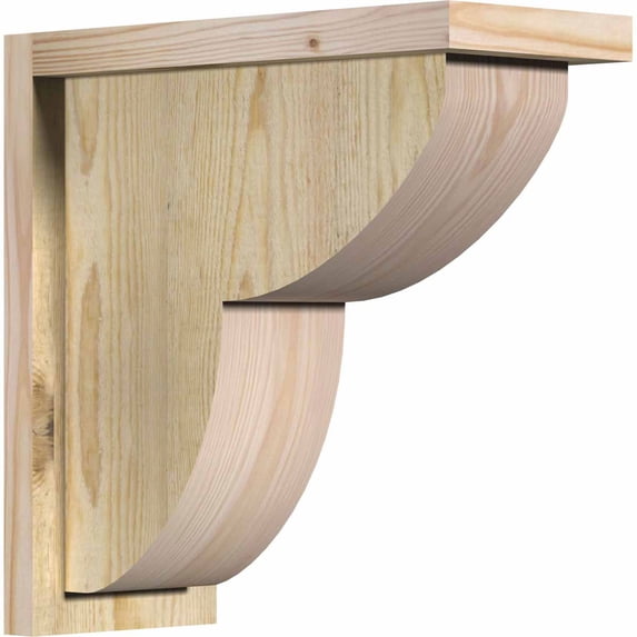 6"W x 14"D x 14"H Crestline Rough Sawn Corbel w/Backplate, Douglas Fir