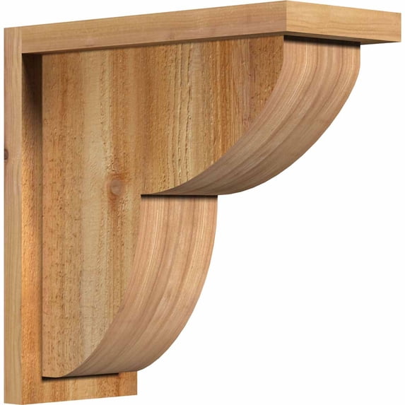 6"W x 14"D x 14"H Crestline Rough Sawn Corbel w/Backplate, Western Red Cedar