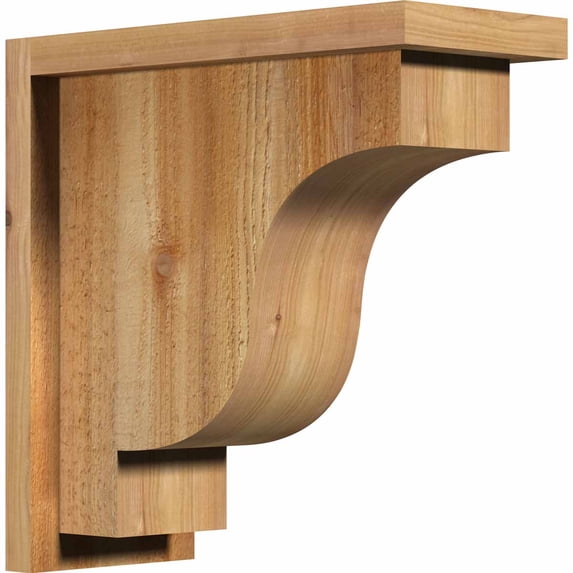 6"W x 14"D x 14"H Newport Rough Sawn Corbel w/Backplate, Western Red Cedar