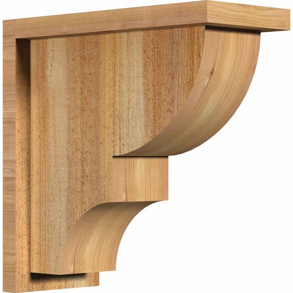 6"W x 14"D x 14"H Ridgewood Rough Sawn Corbel w/Backplate, Western Red Cedar