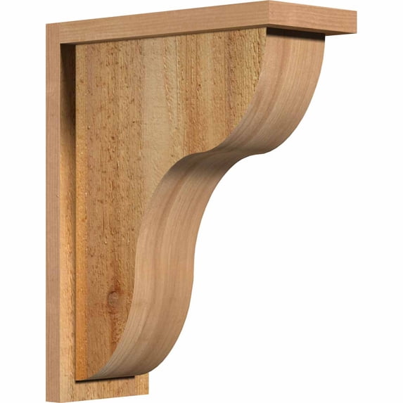 6"W x 14"D x 18"H Carmel Rough Sawn Corbel w/Backplate, Western Red Cedar