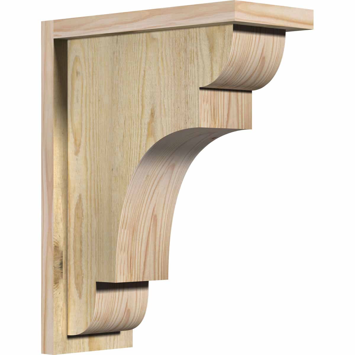 18"H Natural Douglas Fir Rough Sawn Corbel with Backplate