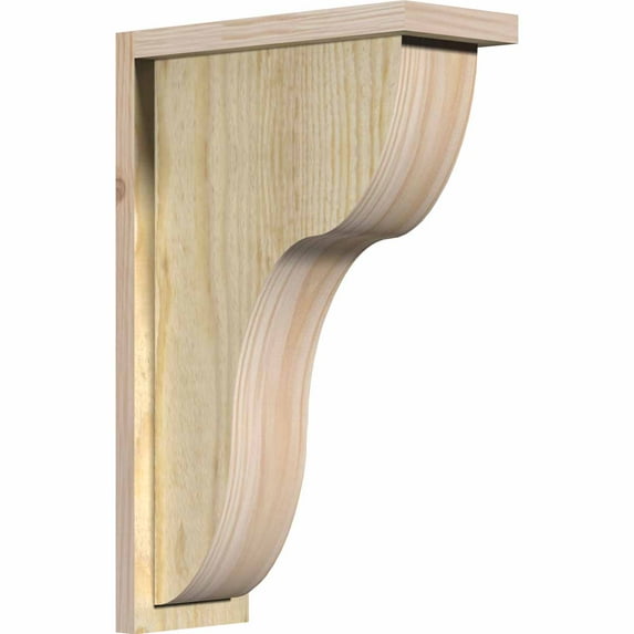 6"W x 14"D x 22"H Carmel Rough Sawn Corbel w/Backplate, Douglas Fir