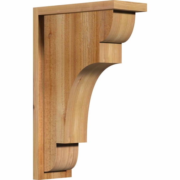 6"W x 14"D x 22"H New Brighton Rough Sawn Corbel w/Backplate, Western Red Cedar