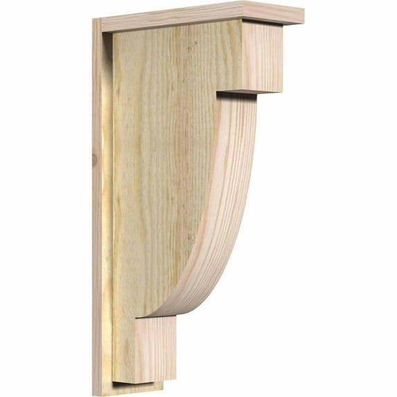 6"W x 14"D x 26"H Alpine Rough Sawn Corbel w/Backplate, Douglas Fir