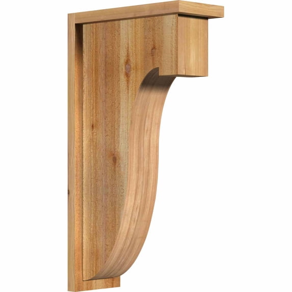 6"W x 14"D x 26"H Del Monte Rough Sawn Corbel w/Backplate, Western Red Cedar