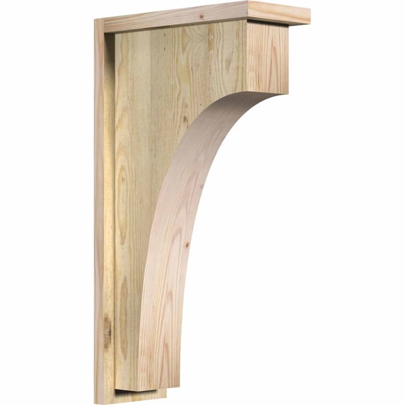 6"W x 14"D x 26"H Huntington Rough Sawn Corbel w/Backplate, Douglas Fir