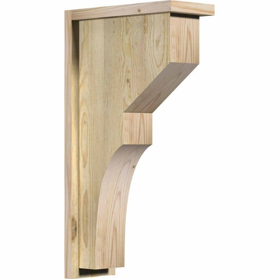 6"W x 14"D x 26"H Monterey Rough Sawn Corbel w/Backplate, Douglas Fir