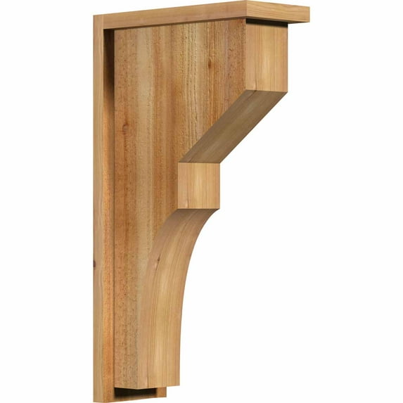 6"W x 14"D x 26"H Monterey Rough Sawn Corbel w/Backplate, Western Red Cedar