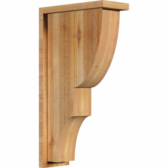 6"W x 14"D x 26"H Ridgewood Rough Sawn Corbel w/Backplate, Western Red Cedar