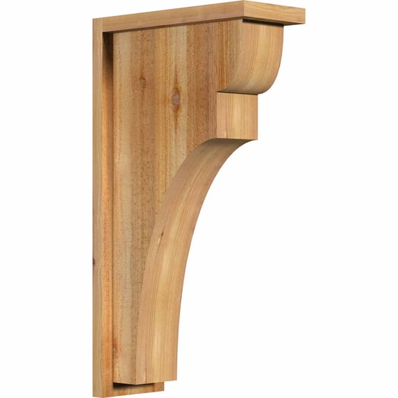 6"W x 14"D x 26"H Yorktown Rough Sawn Corbel w/Backplate, Western Red Cedar