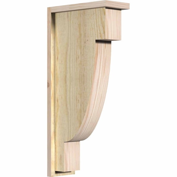 6"W x 14"D x 30"H Alpine Rough Sawn Corbel w/Backplate, Douglas Fir