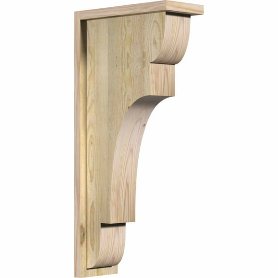 6"W x 14"D x 30"H New Brighton Rough Sawn Corbel w/Backplate, Douglas Fir