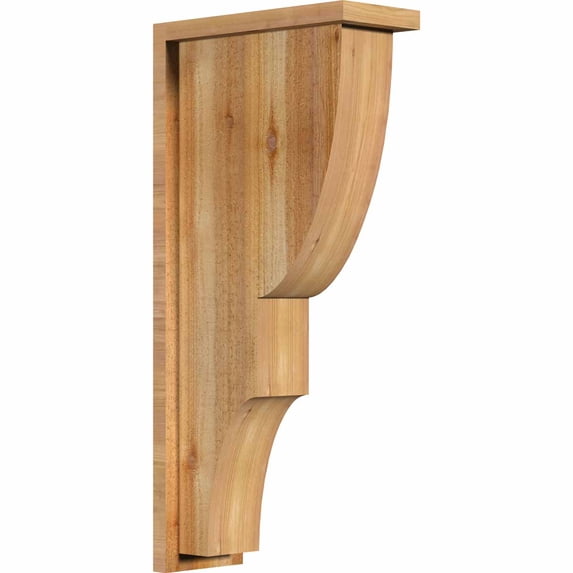 6"W x 14"D x 30"H Ridgewood Rough Sawn Corbel w/Backplate, Western Red Cedar